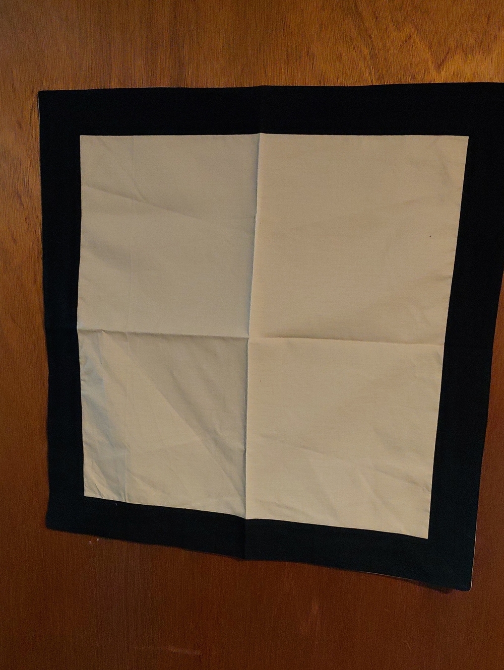 Two-Tone Cotton Placemat or Napkin in Black and Khaki(Set Of 4)